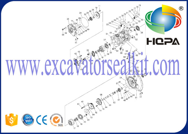 Pièces principales principales hydrauliques de pompe de la pompe HPK055 de Hitachi ZX120-6