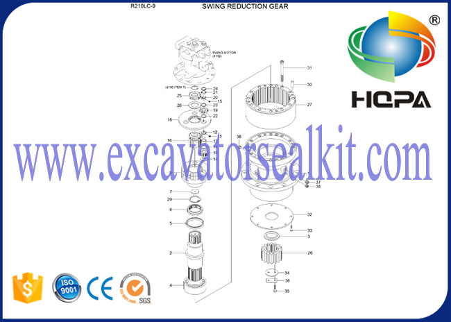 Unité hydraulique 31Q6-10140 de réduction d'oscillation des pièces R210LC-9 d'excavatrice