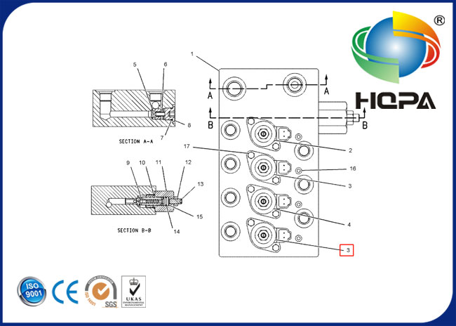 121-1490 vanne électromagnétique rotatoire de pompe hydraulique de 1211490 excavatrices E320B