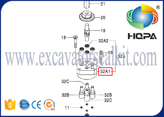 Bloc de soupape de commande de poignée de 9233096 poussoirs pour Hitachi ZAX200 ZAX450 ZAX600 ZAX160LC