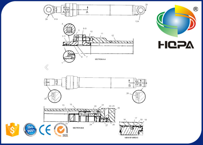 137-3767 1373767 114-0715 phoque Kit Used de cylindre de 1140715 bâtons pour  Excavator