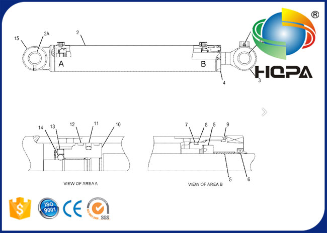 279-7940 kit de joint de cylindre d'oscillation de 2797940 bâtons pour l'excavatrice    CR D'E303C