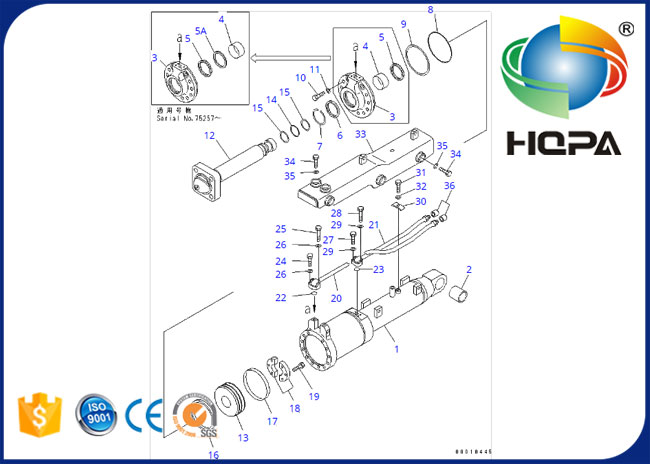 707-99-71130 7079971130 kits de joint de cylindre de déportance de pale pour KOMATSU D155A-5