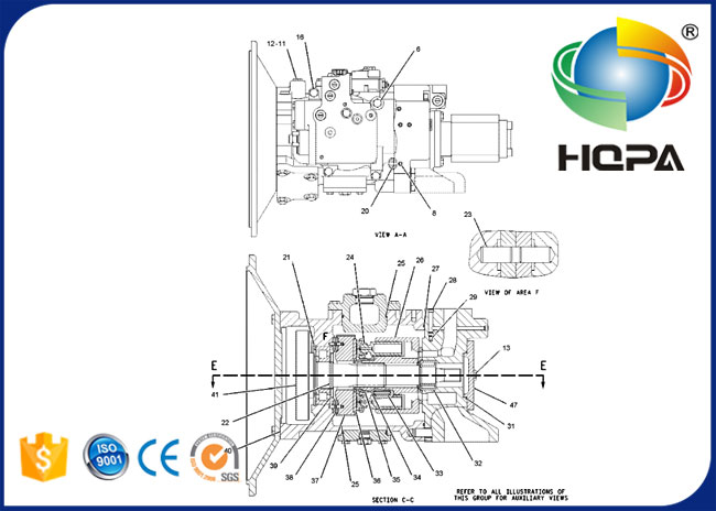 204-2792 2042792 kits hydrauliques de joint de pompe à engrenages pour  322C, 322C FM, 325C