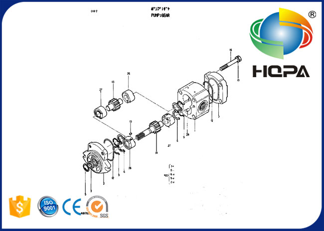 4206167 kits hydrauliques de joint de pompe à engrenages pour Hitachi EX200 EX200K EX220 EX270